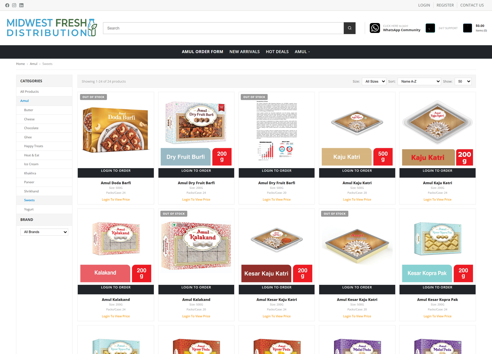 A product category page on the storefront
